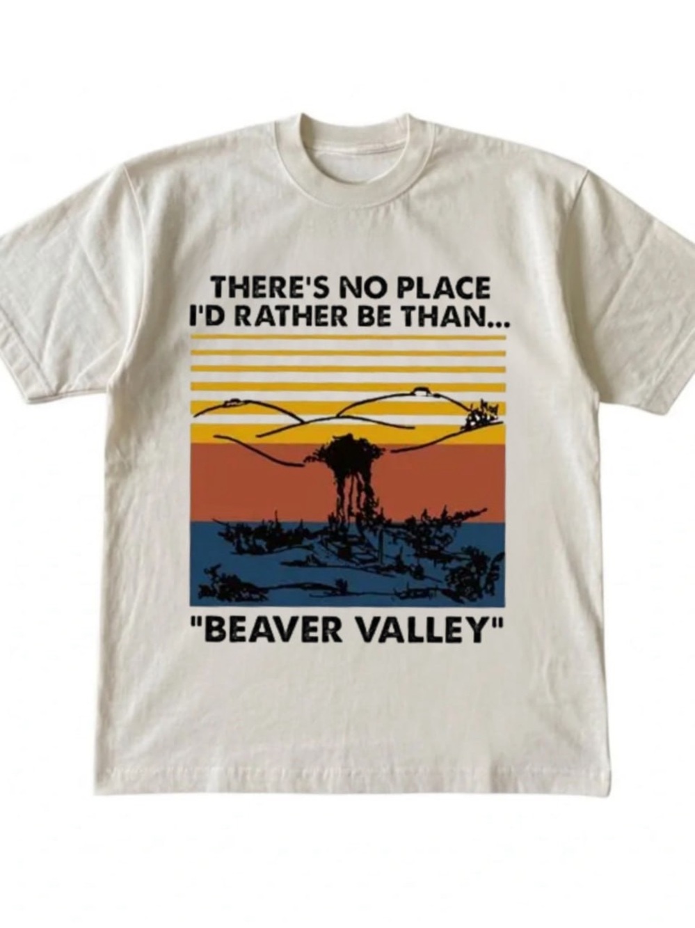 White Tee with Multi-Color Beaver Valley Graphic